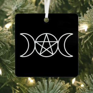 Ornement En Métal Pentacle triple lune
