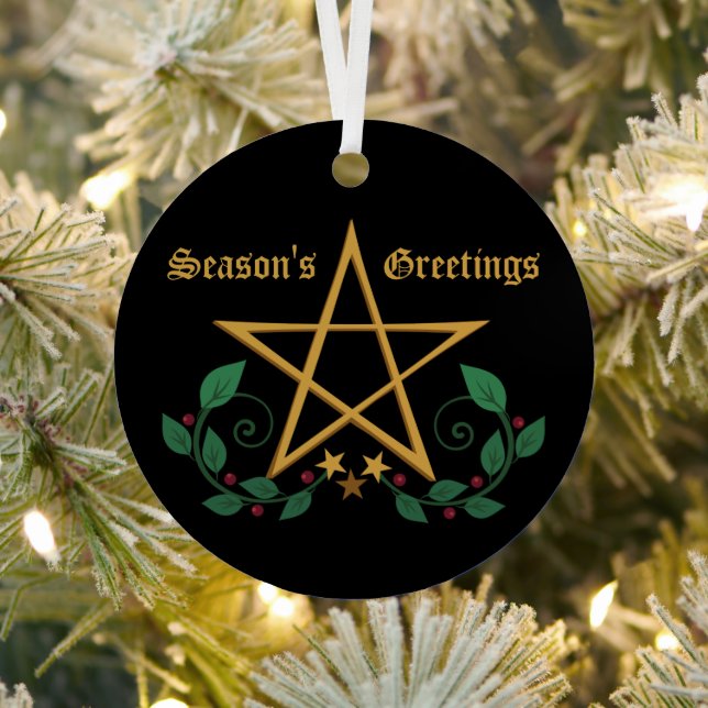 Ornement En Métal Pentacle Witchy Ornament (Insitu)