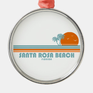 Ornement En Métal Père Noël Rosa Beach Floride Sun Palm Trees
