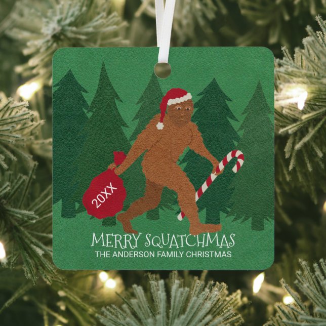 Ornement En Métal père Noël Squatch Drôle Noël Double Face (Insitu)