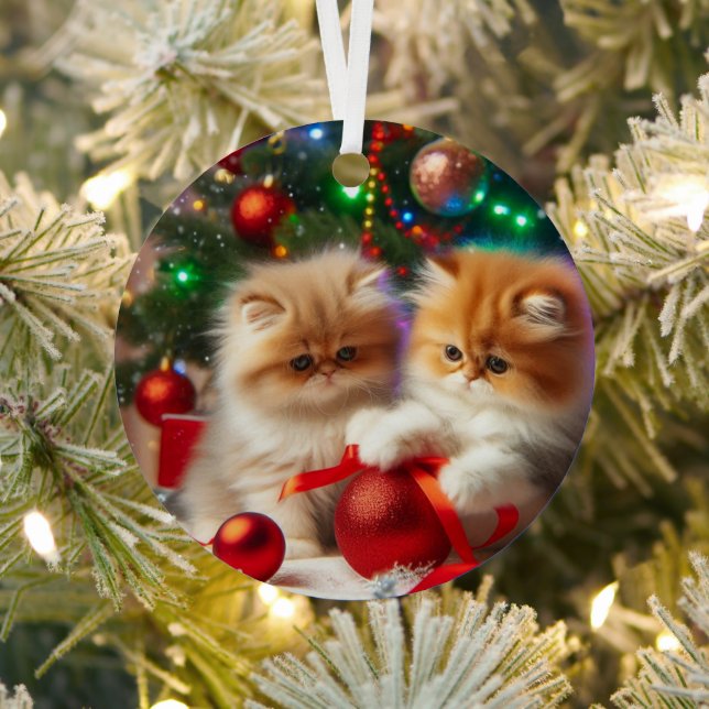 Ornement En Métal Persian Kittens Joyeux Noël (Insitu)