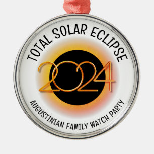 Ornement En Métal Personnalisable 2024 TOTAL SOLAR ECLIPSE