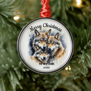 Ornement En Métal Personnalisé Dat Noël Loup Son Frère