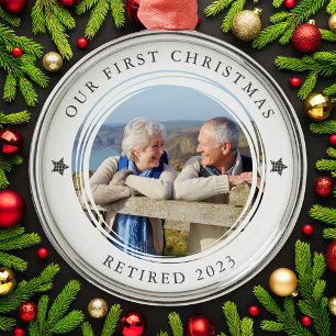Ornement En Métal Personnalisé Notre Premier Noël Retraité Photo