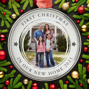 Ornement En Métal Personnalisé Premier Noël Nouveau Accueil Photo
