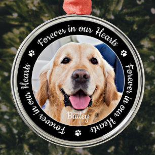 Ornement En Métal Pet Memorial Forever dans nos coeurs Photo personn