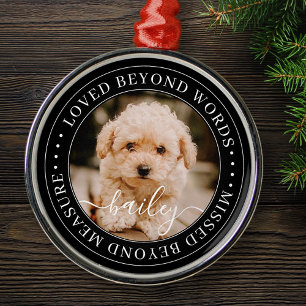 Ornement En Métal Pet Memorial Love Beyond Words Elegant Chic Photo