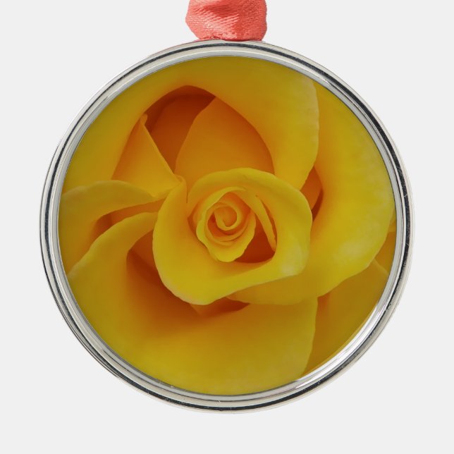 Ornement En Métal Pétales romantiques de rose jaune (Devant)