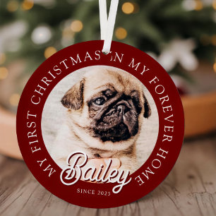 Ornement En Métal Pet's My First Christmas In Forever Home Modern
