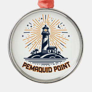 Ornement En Métal Phare de Pemaquid Point au lever du soleil