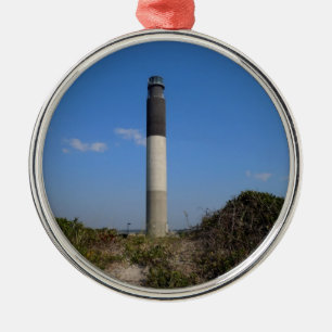 Ornement En Métal Phare d'île de chêne, la Caroline du Nord