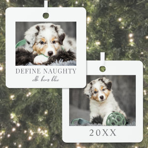 Ornement En Métal Photo de chien de compagnie à Noël