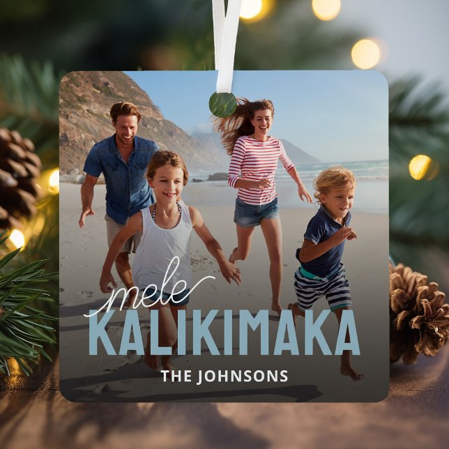 Ornement En Métal Photo de famille Mele Kalikimaka (Créateur téléchargé)