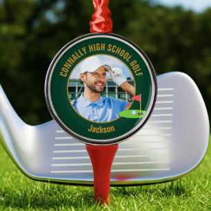 Ornement En Métal Photo de golfeur Green Gold Golfer Équipe de golf 