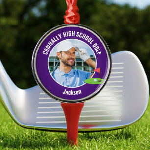 Ornement En Métal Photo de golfeur violet Équipe de golf personnalis