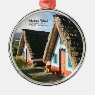 Ornement En Métal Photo de l'île de Madère avec Maisons Typiques, Po