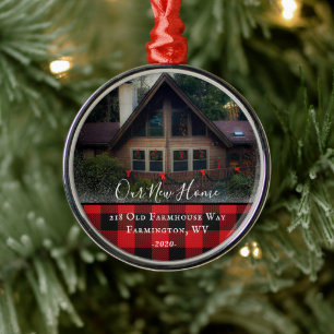 Ornement En Métal Photo de maison personnalisée Premier Noël Nouveau