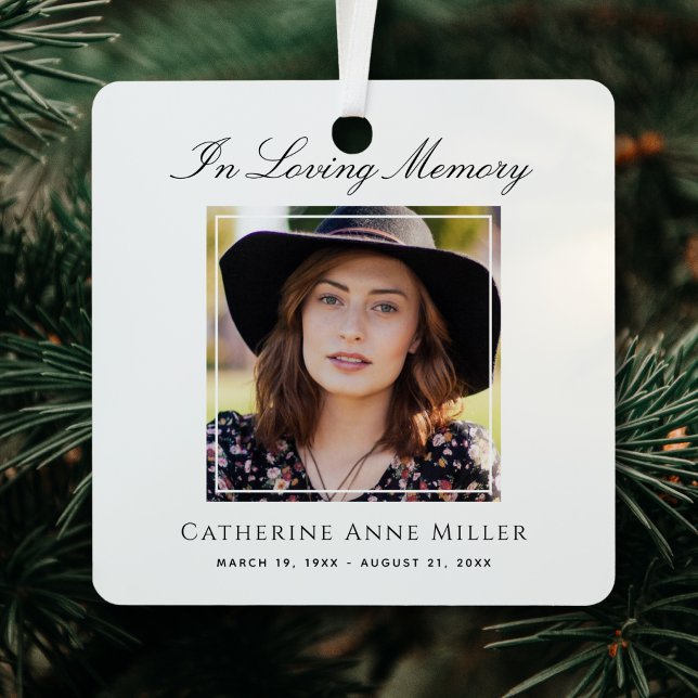 Ornement En Métal Photo Hommage commémoratif Souvenir (Photo Memorial Ornament)