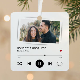 Ornement En Métal Photo Song Album Couple Holiday