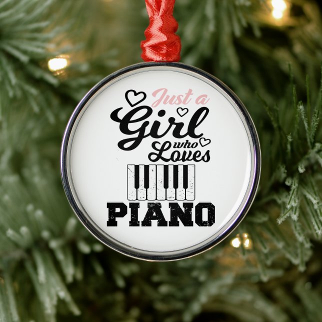 Ornement En Métal Piano Girl (Arbre)