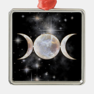 Ornement En Métal Pierre de la lune triple de lune