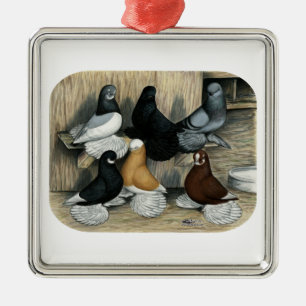 Ornement En Métal Pigeons de culbuteur ratés