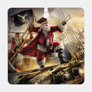 Ornement En Métal Pirate Père Noël