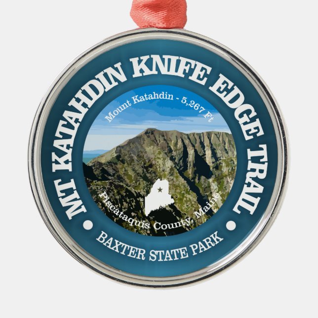 Ornement En Métal Piste de Knife Edge (Katahdin) (Devant)