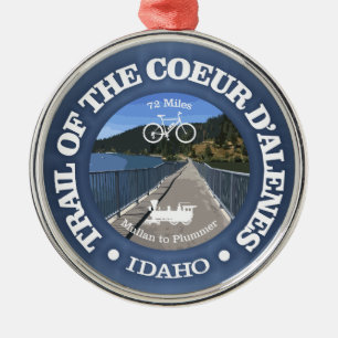 Ornement En Métal Piste du Coeur d'Alene (vélo c)