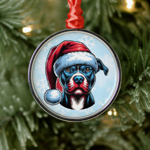 Ornement En Métal Pitbull Chien à Noël de Noël