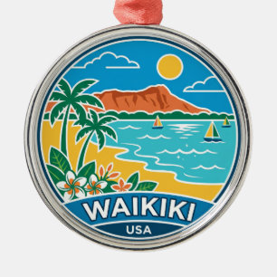 Ornement En Métal Plage de Waikiki Hawaï