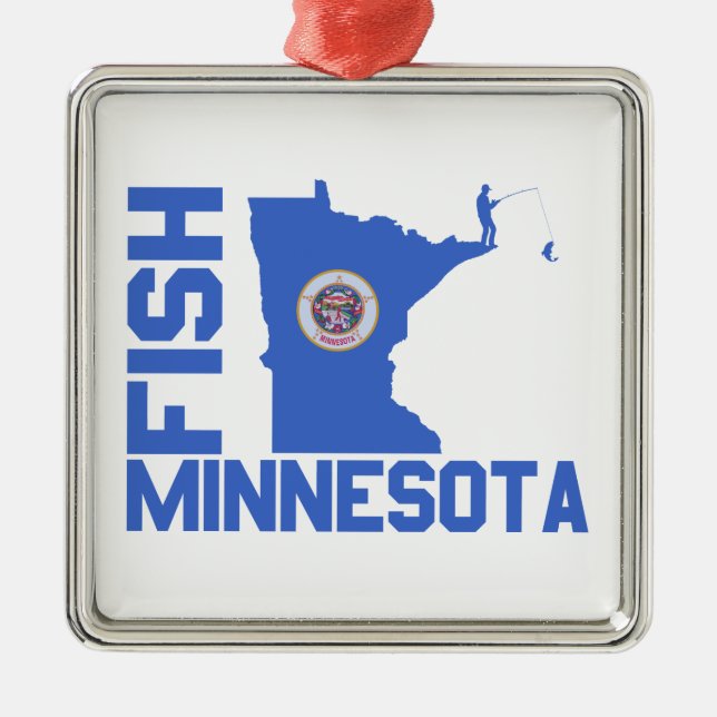Ornement En Métal Plan de l'État du Minnesota de Poisson (Devant)