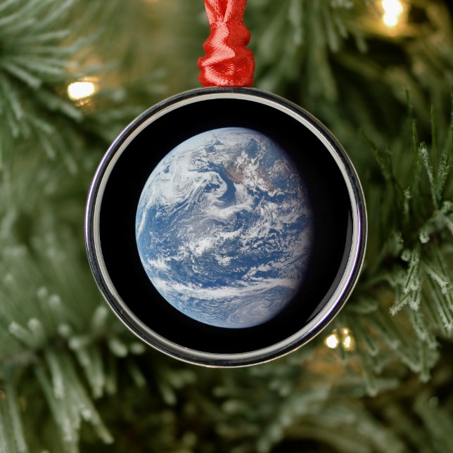 Ornement En Métal Planète Terre Prise Par L'Équipage Apollo 11. (Arbre)