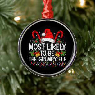 Ornement En Métal Plus susceptible d'être l'elfe grincheux Funny Xma
