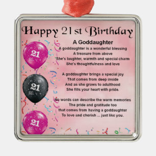 Ornement En Métal Poème Godgirl - 21ème anniversaire Design