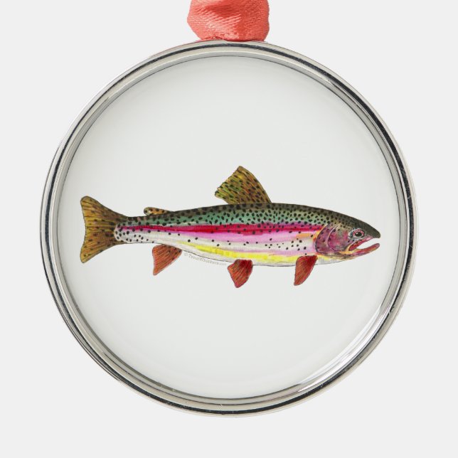 Ornement En Métal Poisson de truite arc-en-ciel (Devant)