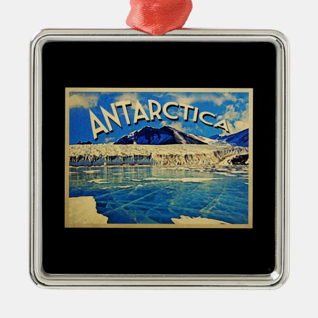 Ornement En Métal Pôle Sud vintage Antarctique (Devant)