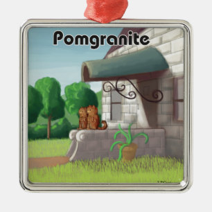 Ornement En Métal Pomeranian sur Granite (Pomegranite) Drôle
