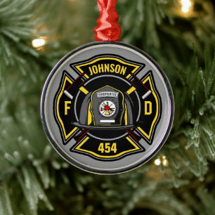 Ornement En Métal Pompier AJOUTER LE NOM L'équipe de Secourt du serv