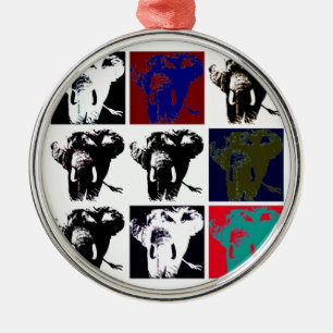 Ornement En Métal Pop Art Elephants