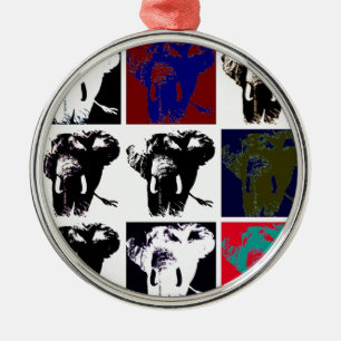 Ornement En Métal Pop Art Elephants