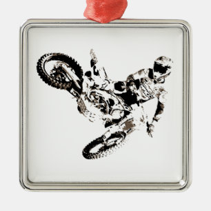 Ornement En Métal Pop Art Motocross Motorcyle Sport