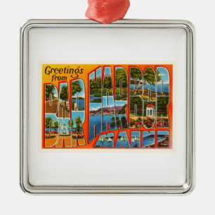 Ornement En Métal Port Maine de barre JE vieux souvenir de Vintage