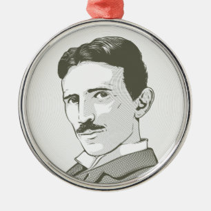 Ornement En Métal Portrait de Nikola Tesla