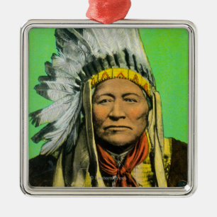Ornement En Métal Portrait en chef de Washakie