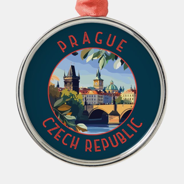 Ornement En Métal Prague République Tchèque Retro Cercle détendu (Devant)