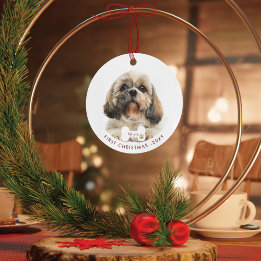 Ornement En Métal Premier Noël Chih Tzu Chien Chien Pet Photo