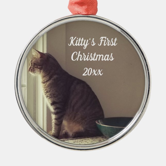 Ornement En Métal Premier Noël de Kitty (Devant)