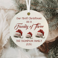 Premier Noël En Famille De Trois Personnalisés