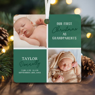 Ornement En Métal Premier Noël en grands-parents Photo vert